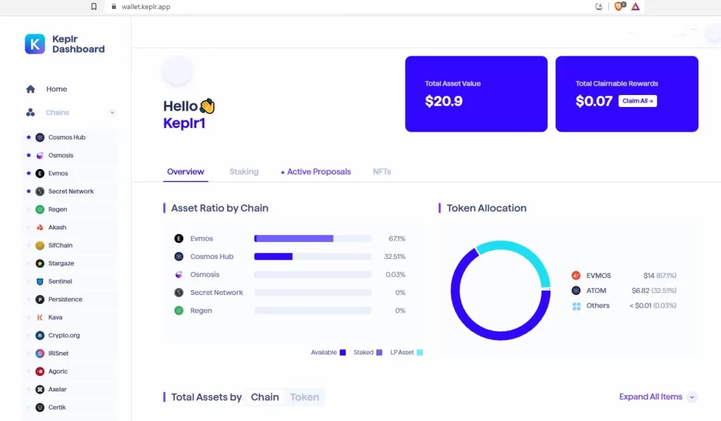 Keplr Wallet Browser Tab