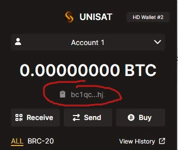 Copy Unisat Wallet Address