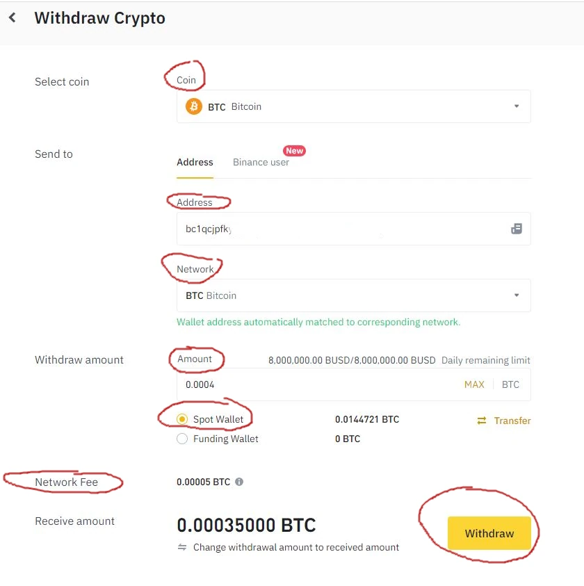 Binance withdraw to Unisat Wallet